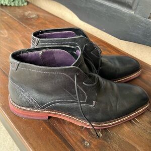 Ted Baker Azzlan black leather chukka boots